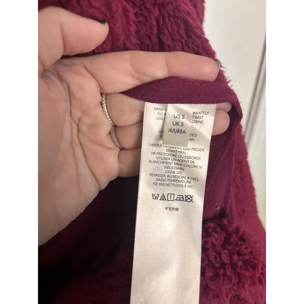 Free People We The Free So Cozy Slouch Moto Jacket Burgundy Oversized S